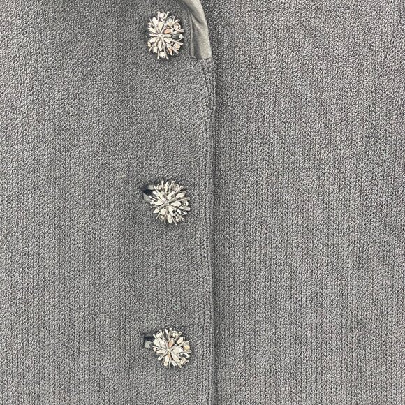 ST. John Evening Black Knit Blazer w/Jeweled Buttons - Picture 8 of 10